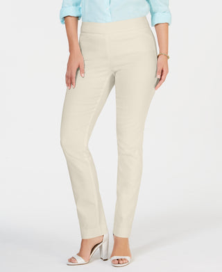 Charter Club Women's Cambridge Skinny Pull On Tummy Control Pants Tan Size 16 S