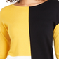 Blusa Alfani Feminina Ombro Caído Colorblock Amarelo Tamanho Pequeno Médio