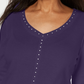 Karen Scott Top Feminino Gola V com Tachas Roxo Tamanho GG
