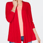 Karen Scott Cardigan Feminino Drapeado Frente Aberta Vermelho Tamanho Médio