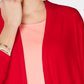 Karen Scott Cardigan Feminino Drapeado Frente Aberta Vermelho Tamanho Médio
