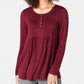 Blusa Pintuck Feminina Estilo &amp; Co Vermelha Tamanho Pequeno Grande