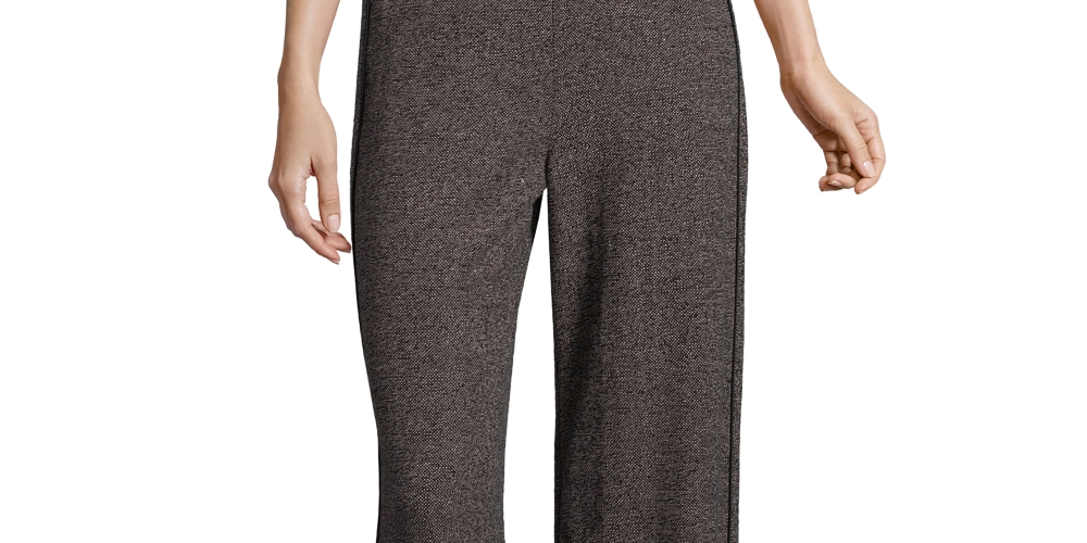 Calça de tweed feminina John Paul Richard, perna larga, vermelha, tamanho médio