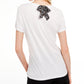 Camiseta feminina lisa com amarração nas costas Maison Jules, branca, tamanho X-S
