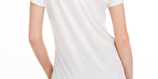 Camiseta feminina lisa com amarração nas costas Maison Jules, branca, tamanho X-S