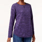 Moletom Karen Scott Feminino Marled Roxo Tamanho Pequeno GG