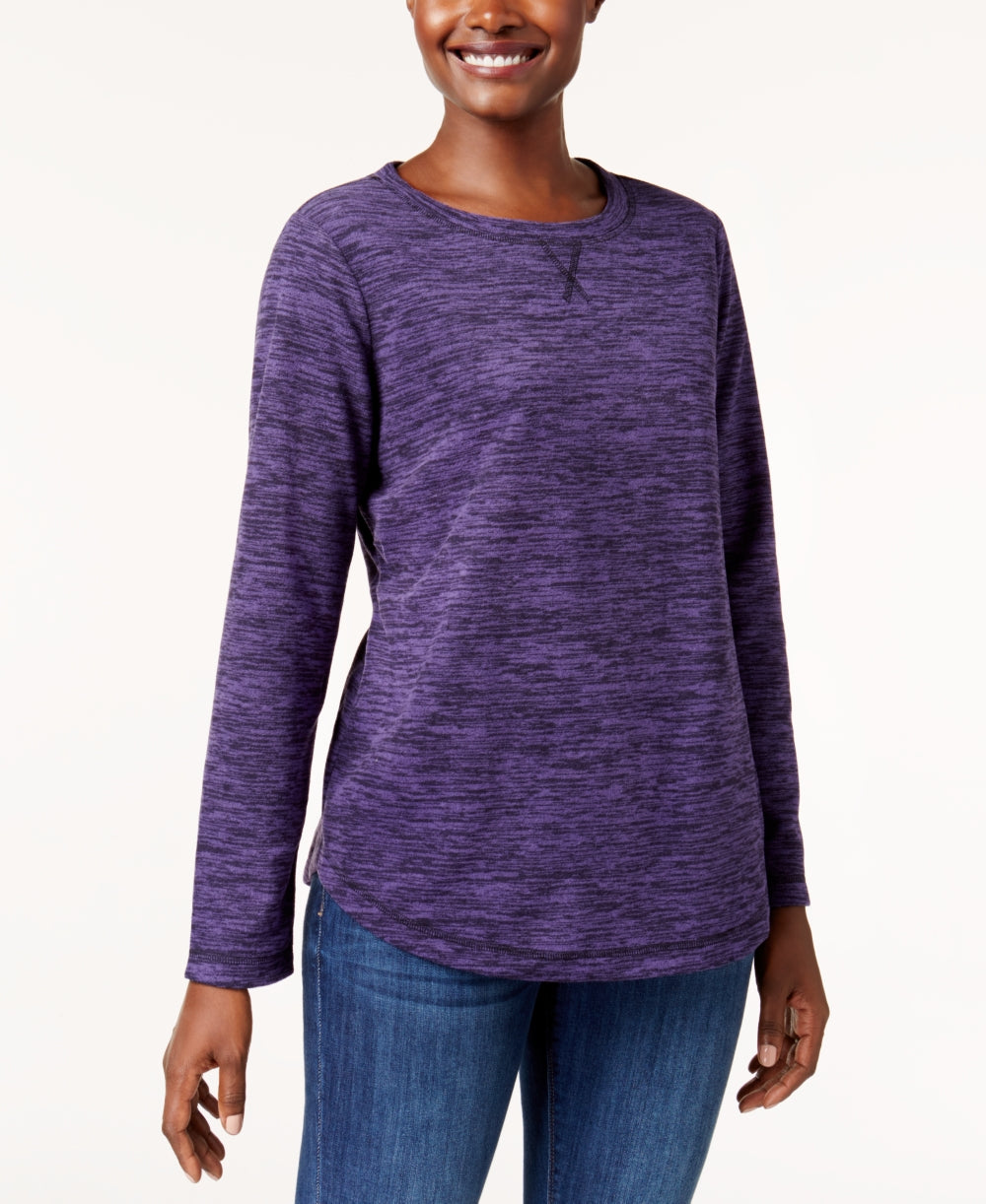 Moletom Karen Scott Feminino Marled Roxo Tamanho Pequeno GG