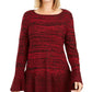 Suéter túnica feminino com babados e bainha estilo &amp; co, vermelho, tamanho pequeno M