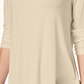 JM Collection Blusa feminina de gola alta bege tamanho pequeno médio