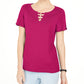 Karen Scott Top feminino com recorte triplo e argola rosa tamanho P