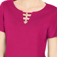 Karen Scott Top feminino com recorte triplo e argola rosa tamanho P