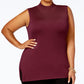 JM Collection Suéter feminino plus size com gola falsa e sem mangas, vermelho, tamanho 1X