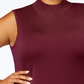 JM Collection Suéter feminino plus size com gola falsa e sem mangas, vermelho, tamanho 1X