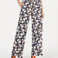 Calça feminina John Paul Richard com cordão floral, azul, tamanho pequeno G