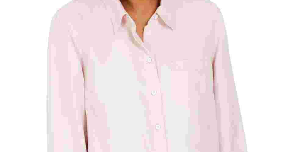 Camisa feminina Style &amp; Co com um bolso, rosa, tamanho extragrande
