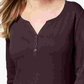Karen Scott Feminino Algodão Henley Topl Marrom Grande