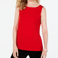 Top feminino Charter Club com decote canoa, vermelho, tamanho extragrande