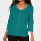 Karen Scott Top Feminino Gola V com Tachas Azul Tamanho XS