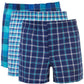 Hanes Cueca Boxer Masculina Platinum Comfort Soft Xadrez Azul Tamanho M - Pacote com 3