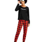 Conjunto de pijama feminino Jenni com calça de lã e máscara para os olhos, 3 peças, vermelho, tamanho extragrande