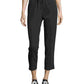 Calça feminina Champion Varsity Stripe Ankle, preta, tamanho X-S