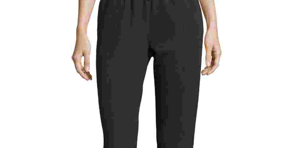 Calça feminina Champion Varsity Stripe Ankle, preta, tamanho X-S