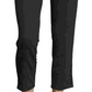 Calça feminina Champion Varsity Stripe Ankle, preta, tamanho X-S