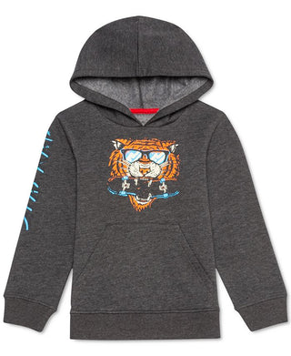 Moletom com capuz Jem Little Boys Tiger Chomp cinza tamanho 7
