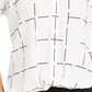Blusa feminina Alfani com estampa e punhos em gravata, branca, tamanho pequeno G