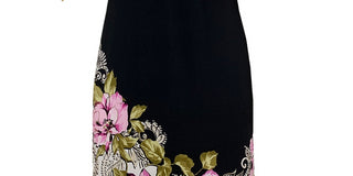 Vestido feminino Kate Bouquet com estampa floral e manga franzida, preto, tamanho pequeno, da JM Collection