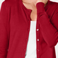Cardigan feminino com gola redonda Charter Club, vermelho, tamanho pequeno, médio
