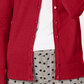 Cardigan feminino com gola redonda Charter Club, vermelho, tamanho pequeno, médio