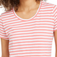 Camiseta feminina listrada Style &amp; Co vermelha tamanho médio