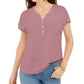 Blusa Henley de manga curta feminina Style &amp; Co, roxa, tamanho X-S