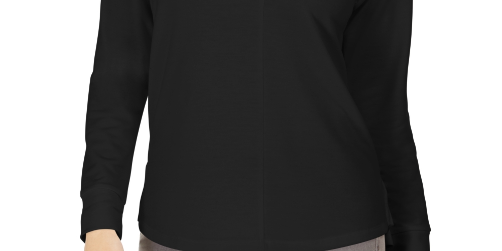 Blusa feminina com decote aberto e manga curta, tamanho P, estilo &amp; co