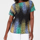 JM Collection Top Feminino com Manga Dolman e Estampa Floral Preto Tamanho Pequeno P