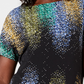 JM Collection Top Feminino com Manga Dolman e Estampa Floral Preto Tamanho Pequeno P