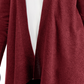 Cardigan feminino com bainha texturizada e frente em cascata, tamanho grande, vermelho, da coleção JM