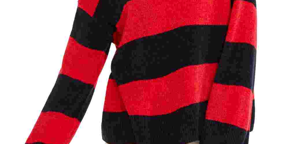 Blusa Tommy Hilfiger Feminina Colorblock Manga Longa Gola Redonda Tamanho XL
