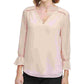 Blusa Calvin Klein Feminina Gola V Babados Rosa Tamanho Médio