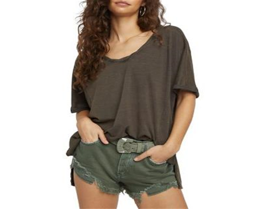 Camiseta feminina Raven Feather da Free People - Cinza, tamanho P