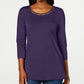 Karen Scott Top Feminino com Contas Roxo Tamanho Grande
