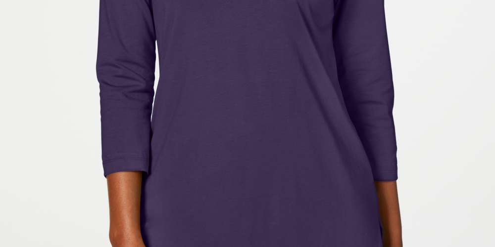 Karen Scott Top Feminino com Contas Roxo Tamanho Grande