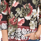 Charter Club Feminino Garden Estampado Gola V Top Preto Tamanho Grande