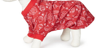 Pijama Família Feminino Combinando Enfeite de Animal de Estimação Estampado Vermelho Tamanho Pequeno