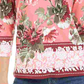 Charter Club Feminino Garden Estampado Gola V Top Rosa Tamanho X-G