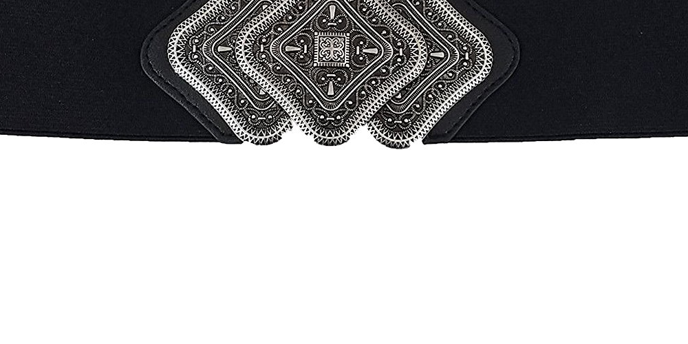 Cinto elástico intertravado Trio com fivela de metal feminino Style &amp; Co, preto, tamanho L/XL