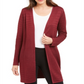 Cardigan feminino Alfani com ponto lurex vermelho, tamanho pequeno P