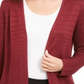 Cardigan feminino Alfani com ponto lurex vermelho, tamanho pequeno P