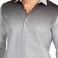 Camisa Alfani Masculina Classic Fit Gradient-Stripe Preta Tamanho Grande